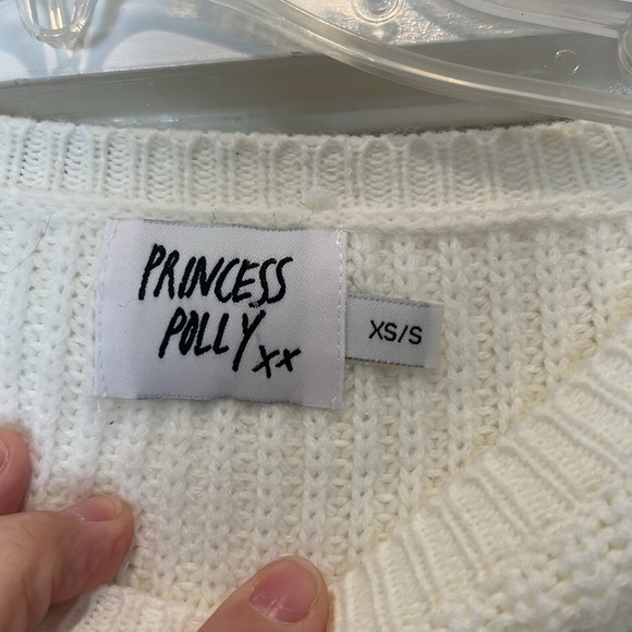 Princess Polly Cream Knit Crop Top sweater with bell sleeves size XS/S. - Picture 4 of 9